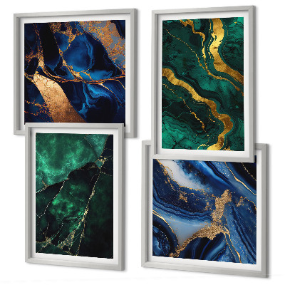 Set of 4 wall art pieces Elegant patterns on stones