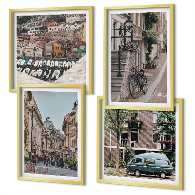 Multi-piece wall decor set City views of buildings