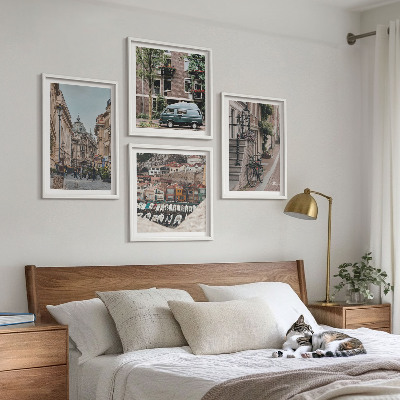 Multi-piece wall decor set City views of buildings