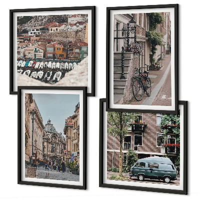 Multi-piece wall decor set City views of buildings