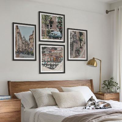 Multi-piece wall decor set City views of buildings