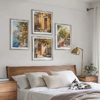 Wall art set Painted citrus landscapes