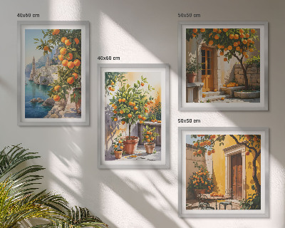 Wall art set Painted citrus landscapes