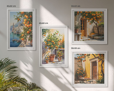 Wall art set Painted citrus landscapes