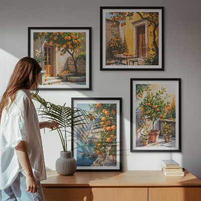 Wall art set Painted citrus landscapes