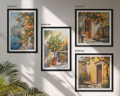 Wall art set Painted citrus landscapes