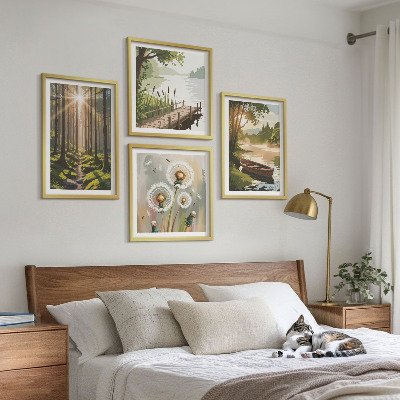 Multi-piece wall decor set Forest landscape, lake Łódź