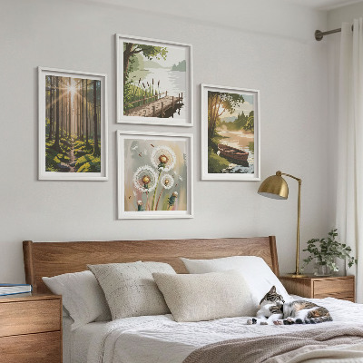 Multi-piece wall decor set Forest landscape, lake Łódź