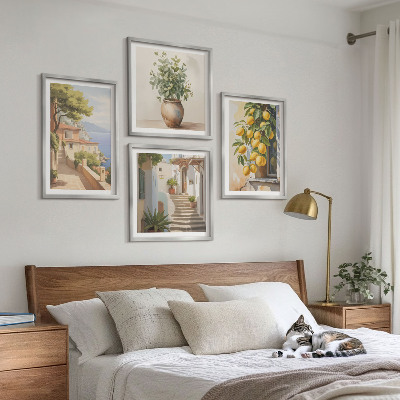 Multi-piece wall decor set Flowers in a vase, a sea of ​​lemons