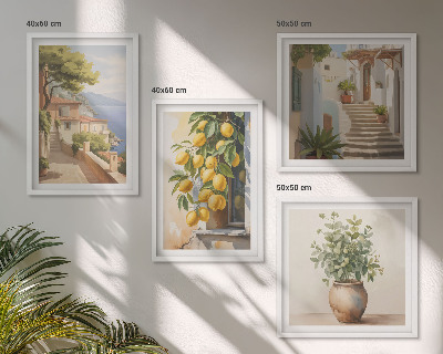 Multi-piece wall decor set Flowers in a vase, a sea of ​​lemons