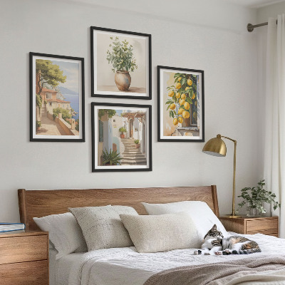 Multi-piece wall decor set Flowers in a vase, a sea of ​​lemons