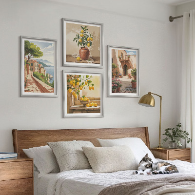 Set of 4 wall art pieces Citrus fruits in the kitchen
