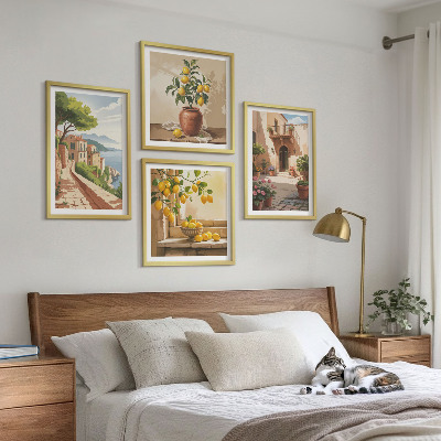 Set of 4 wall art pieces Citrus fruits in the kitchen