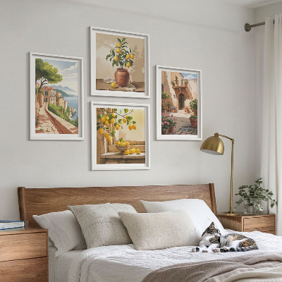 Set of 4 wall art pieces Citrus fruits in the kitchen