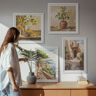 Set of 4 wall art pieces Citrus fruits in the kitchen