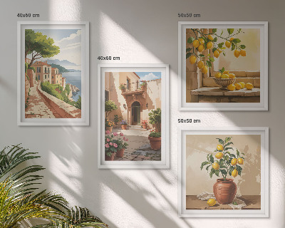 Set of 4 wall art pieces Citrus fruits in the kitchen