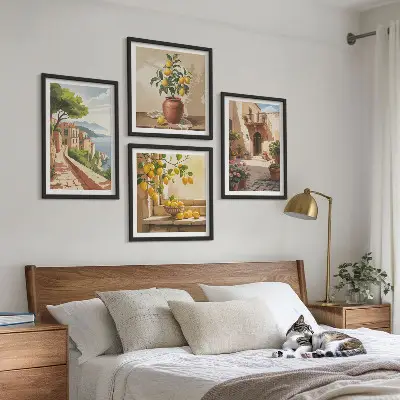 Citrus fruits in the kitchen set of 4 wall art pieces