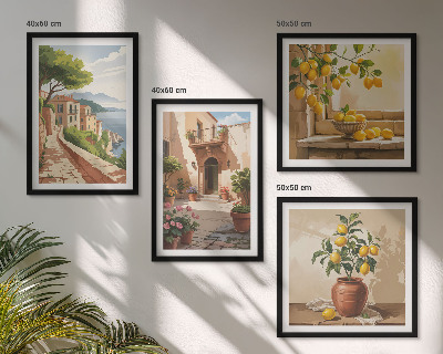 Set of 4 wall art pieces Citrus fruits in the kitchen