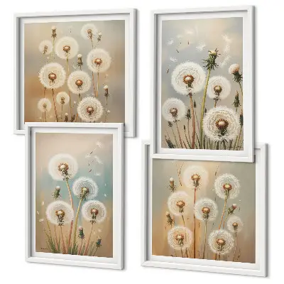 Pastel dandelion flowers wall art multi-piece wall decor set