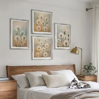 Pastel dandelion flowers wall art multi-piece wall decor set