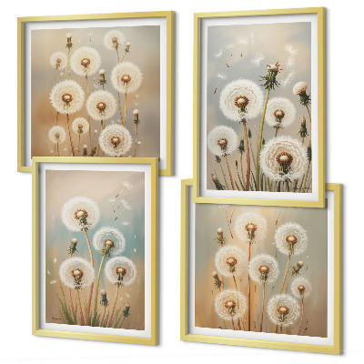 Multi-piece wall decor set Pastel dandelion flowers