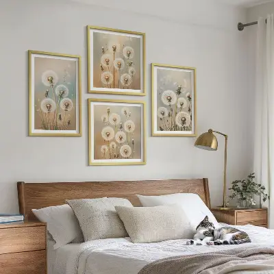 Pastel dandelion flowers wall art multi-piece wall decor set