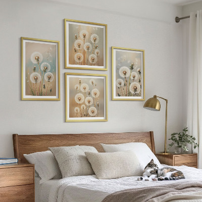 Multi-piece wall decor set Pastel dandelion flowers