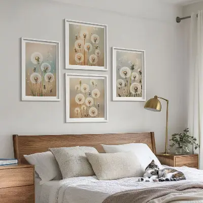 Pastel dandelion flowers wall art multi-piece wall decor set