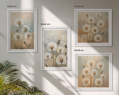 Multi-piece wall decor set Pastel dandelion flowers