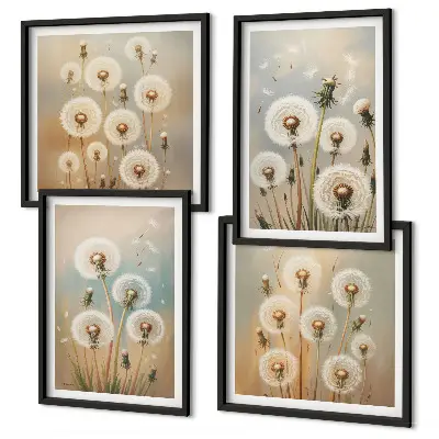 Pastel dandelion flowers wall art multi-piece wall decor set