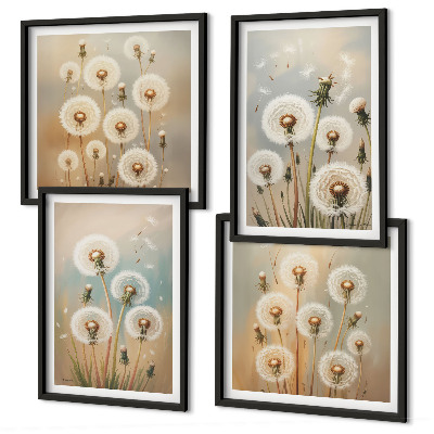 Multi-piece wall decor set Pastel dandelion flowers