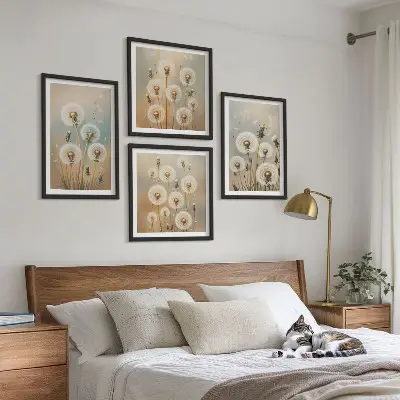 Pastel dandelion flowers wall art multi-piece wall decor set