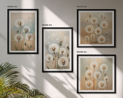 Multi-piece wall decor set Pastel dandelion flowers
