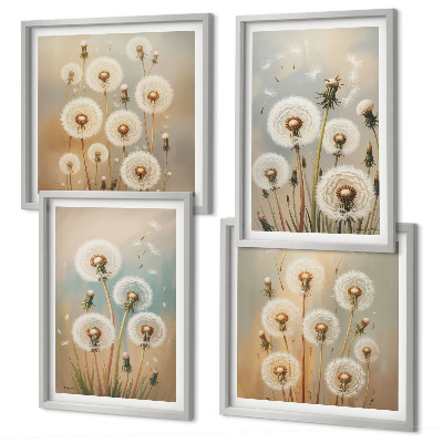 Multi-piece wall decor set Pastel dandelion flowers