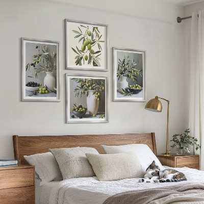 Multi-piece wall decor set Olives in gray vases