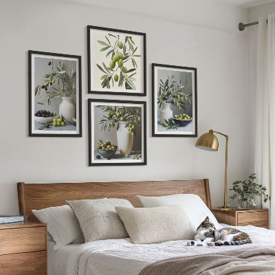 Multi-piece wall decor set Olives in gray vases