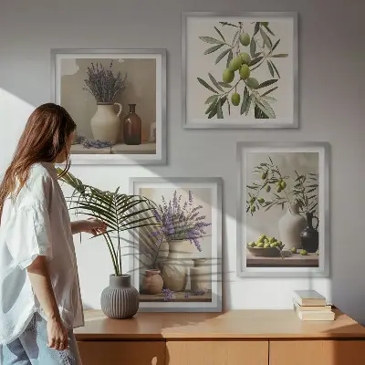 Flowers in vases wall art set of 4 pieces