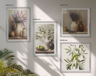 Set of 4 wall art pieces Flowers in vases decorations