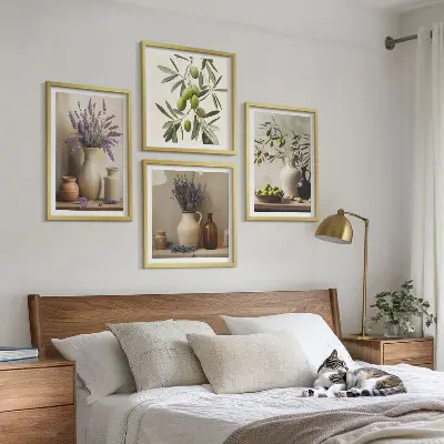 Flowers in vases wall art set of 4 pieces
