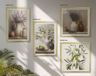 Set of 4 wall art pieces Flowers in vases decorations