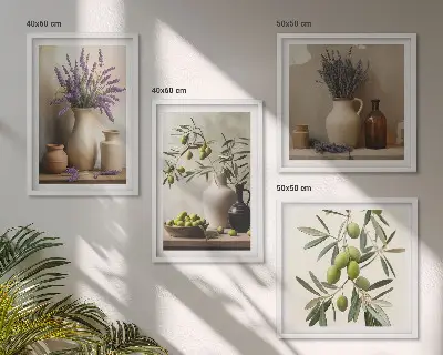 Flowers in vases wall art set of 4 pieces