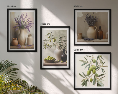 Set of 4 wall art pieces Flowers in vases decorations