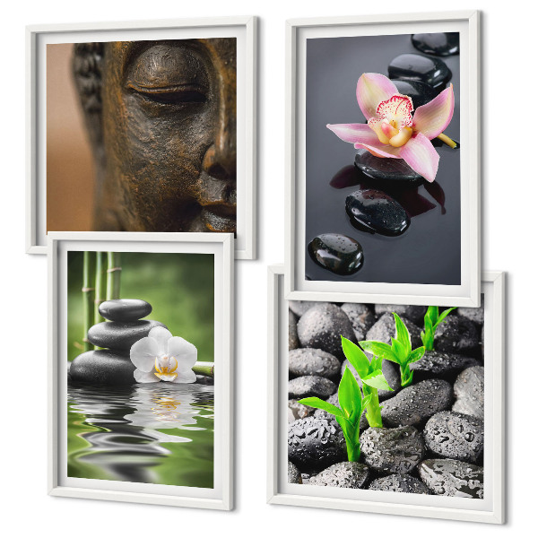 Multi-piece wall decor set Peaceful Zen Flower Buddha Composition