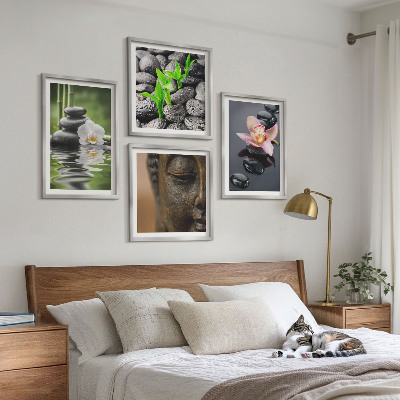 Multi-piece wall decor set Peaceful Zen Flower Buddha Composition