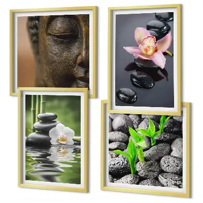 Peaceful Zen Flower Buddha wall decor set multi-piece composition