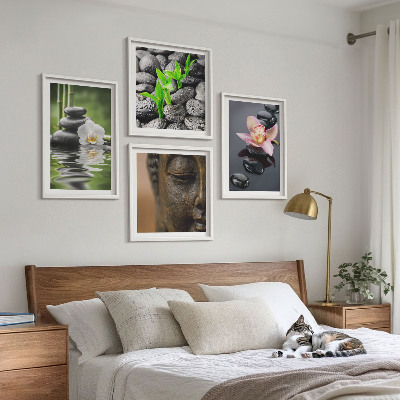 Multi-piece wall decor set Peaceful Zen Flower Buddha Composition