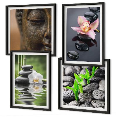 Multi-piece wall decor set Peaceful Zen Flower Buddha Composition