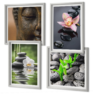Multi-piece wall decor set Peaceful Zen Flower Buddha Composition