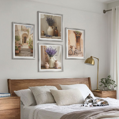 Wall art set Lavender flowers and architecture