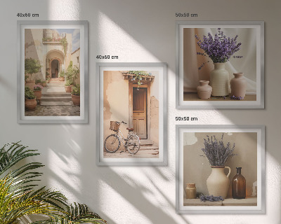 Wall art set Lavender flowers and architecture